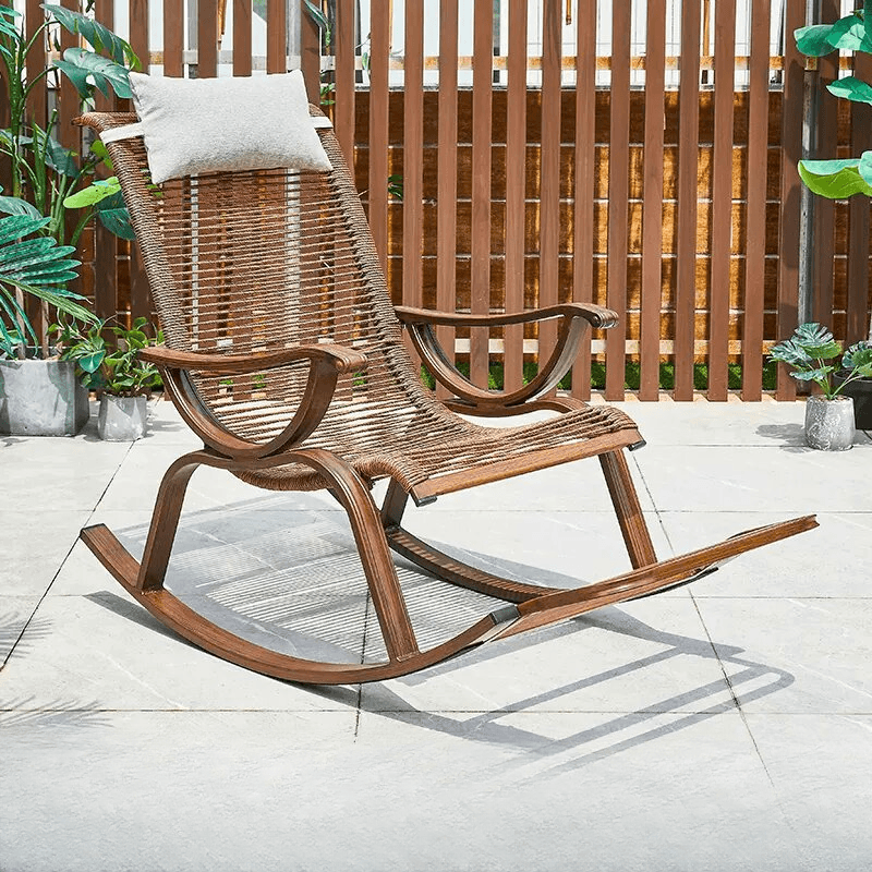 Cocoa Craftsman Wicker Front Porch Rocking Chairs with Separable Pillowcase - image 19