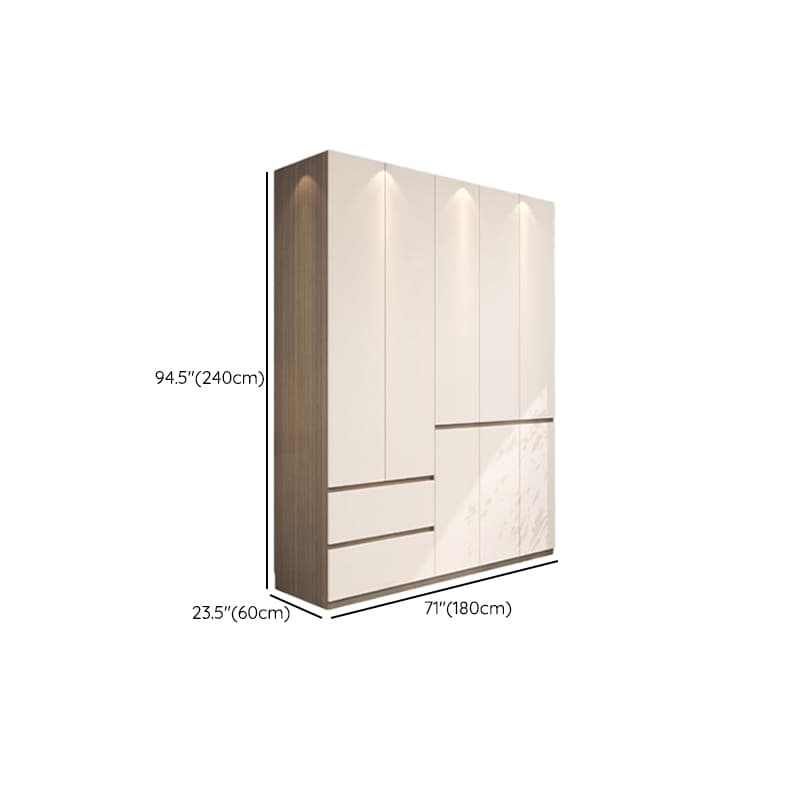 Beige Modish Armoire Cabinet in Manufactured Wood with Soft Close Drawer, Soft Close Door, Interior Shelves, and Clothing Rod - image 23