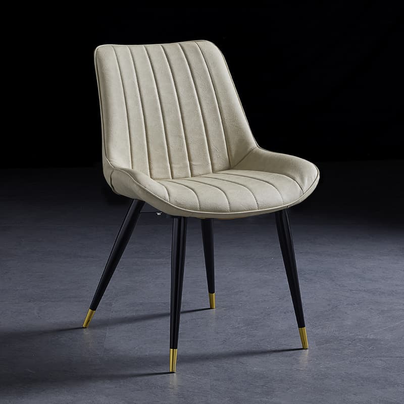 Outlined Faux Leather Upholstered Reliable Side Chair with Metal 4 Legs for Restaurant - image 30