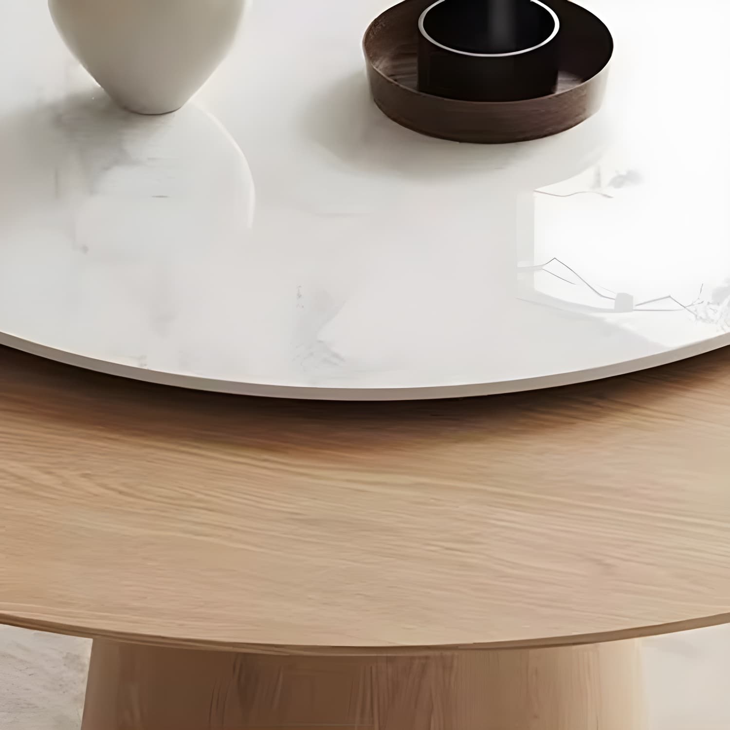 Solid Wood Round Top Dining Table Set with Cushioned Chair for Home - image 9