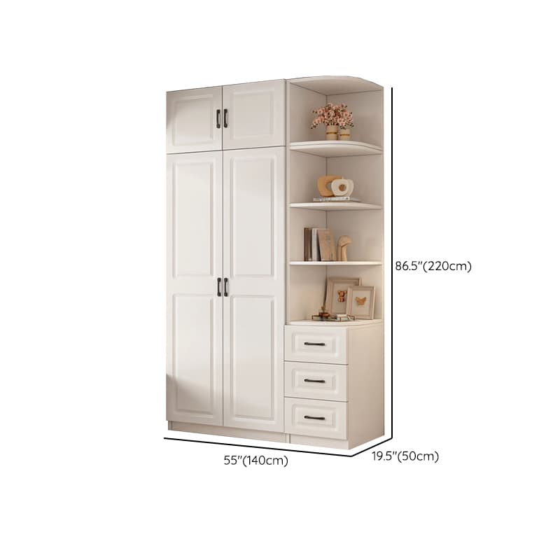 Casual Chalk Timber Wardrobe with Soft Close Drawer and Door, Interior Shelves, Hanging Rod - image 35