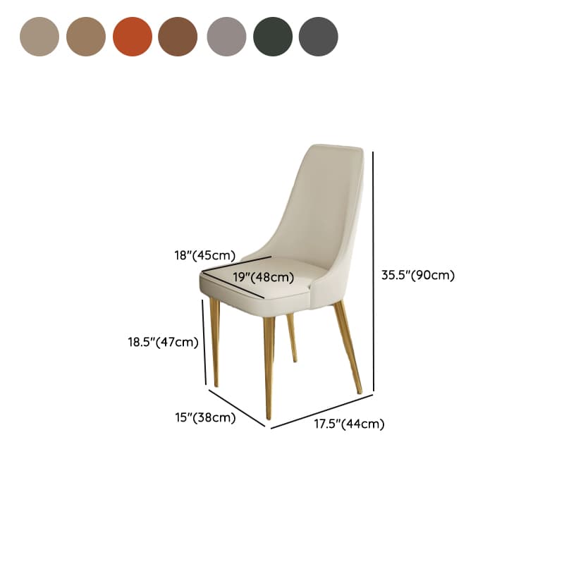 Faux Leather Upholstered Side Chair with Metal Legs for Kitchen & Dining - image 22