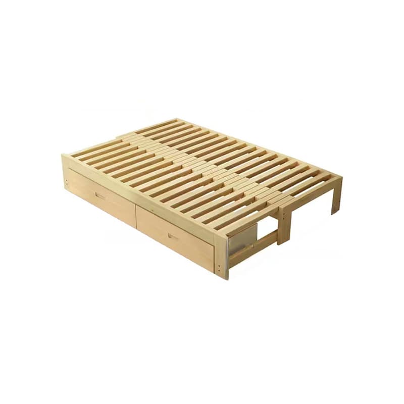 Unfinished Color Pallet Bed Frame with 2 Storage Drawers, Lumber Frame, Easy Assembly for Living Room - image 12