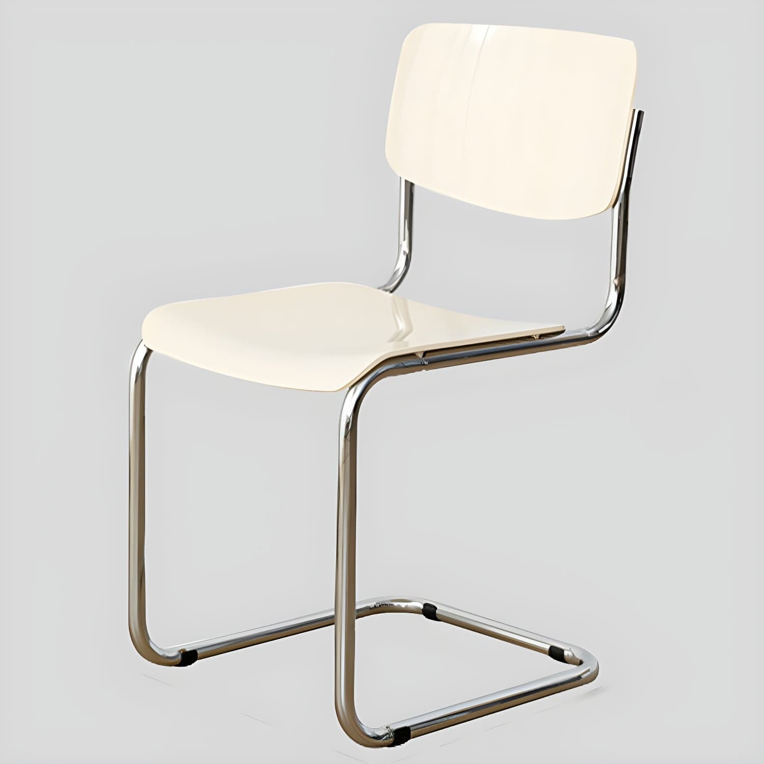 Scandinavian Open Back Side Chair with Silver Metal Legs in Plastic & Acrylic for Kitchen & Dining - image 7