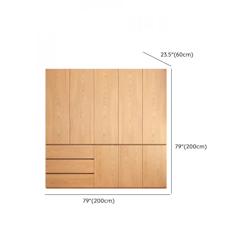 Natural Finish Unfixed Almirah Manufactured Wood Soft Close Drawer Soft Close Door Hinged - image 15