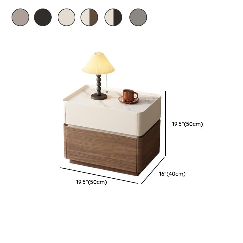 Organic Modern Nightstand With Drawer Organization with 2 Drawers and Stone Countertop - image 13