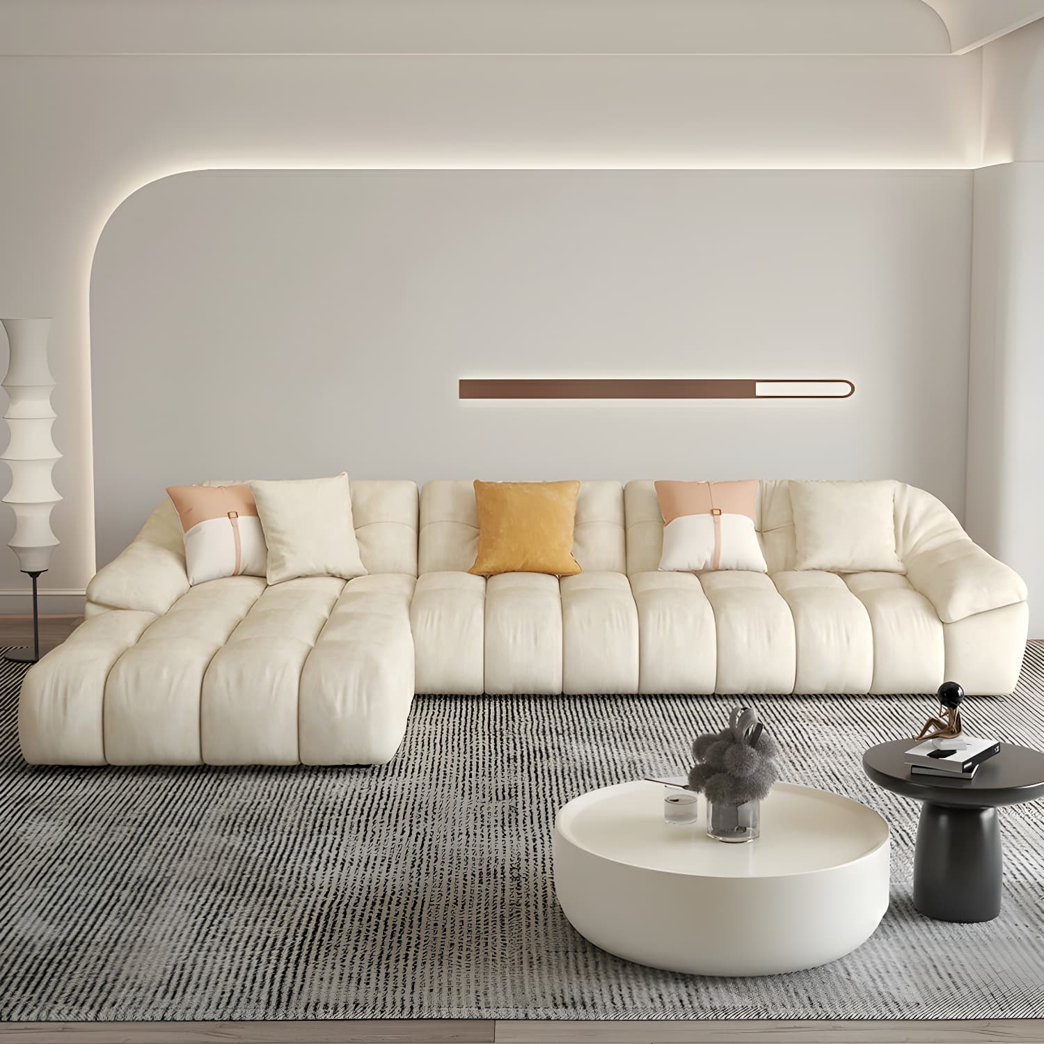 Comfortable Polyester Blend Showcase Sectional Sofa for Contemporary Home Decor - image 3