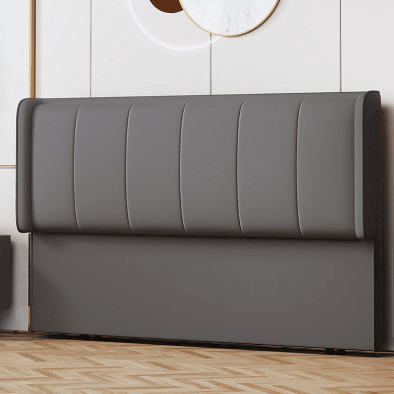 Trendy Panel Headboard in Natural Wood with No Distressing, Rectangle Shape for Full/Queen Bed, Sponge Upholstery Fill, Standard Height