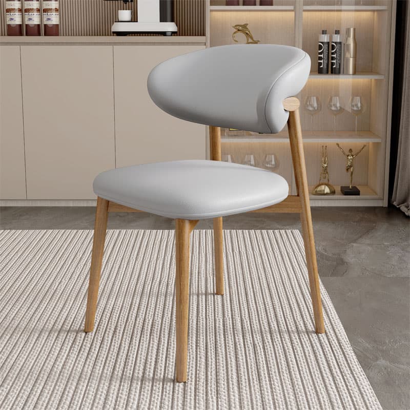 Modish Faux Leather/Upholstered Side Chair with Stable Legs - image 7