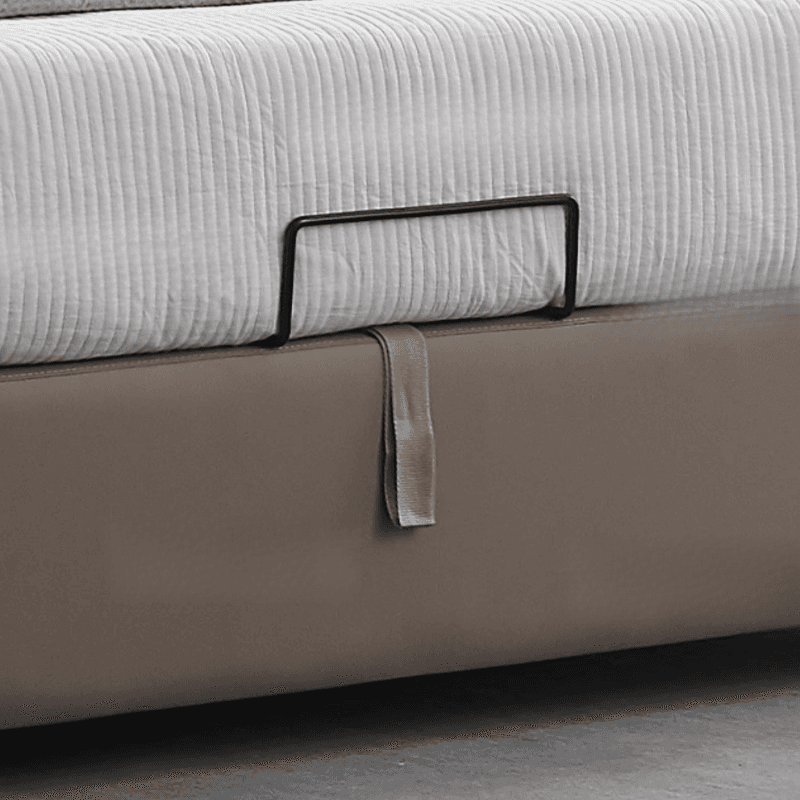 Grey Solid Color Storage Included/Panel Bed for Bedroom