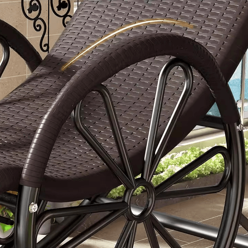 Auburn/Sage Green/Golden Synthetic Porch Rocker with Round Arm - image 17
