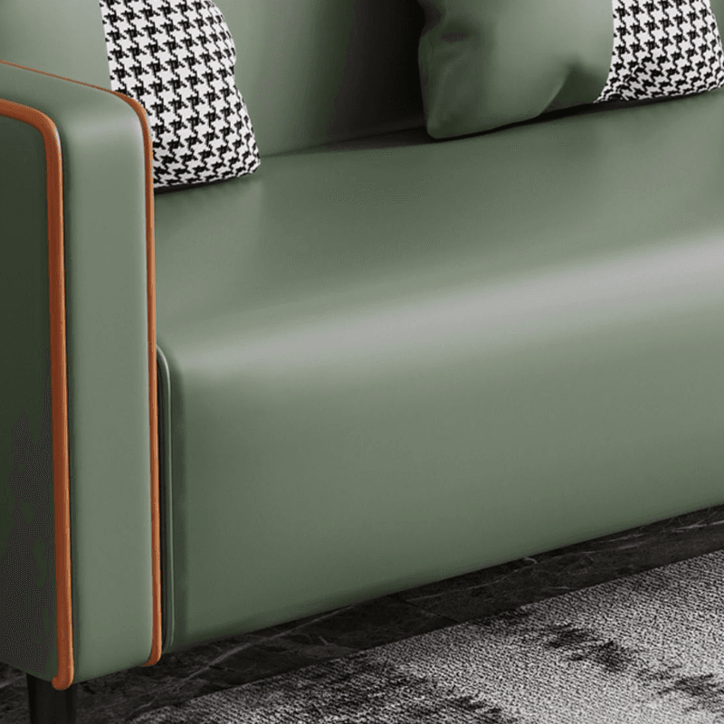 Casual Solid Color Water Resistant Sofa Couch in Grey/Cream/Citrus Color for 3 Person with Square Arm and 3 Pillows - image 12