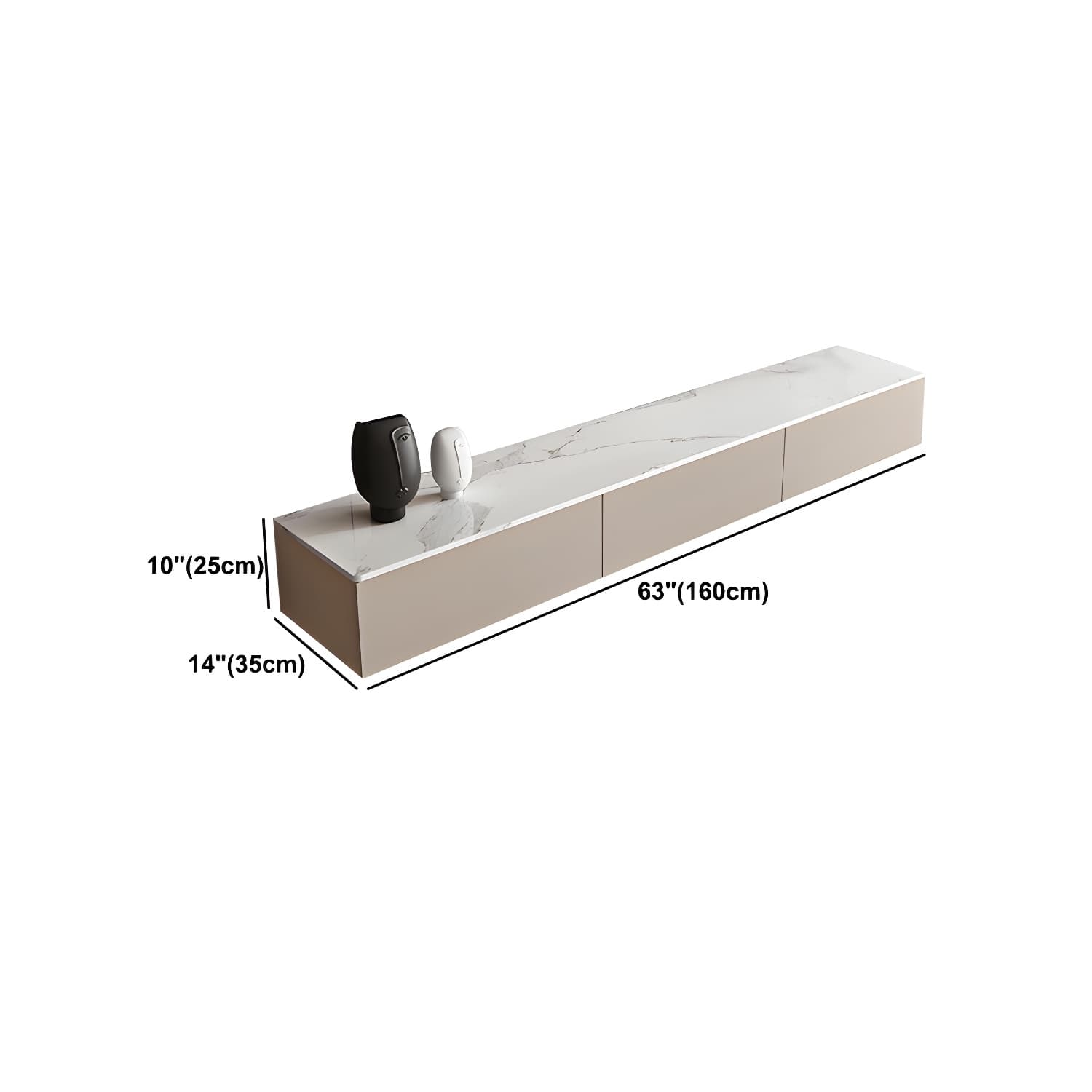Contemporary TV Stand Console Wall-mounted TV Console with Drawers - image 8