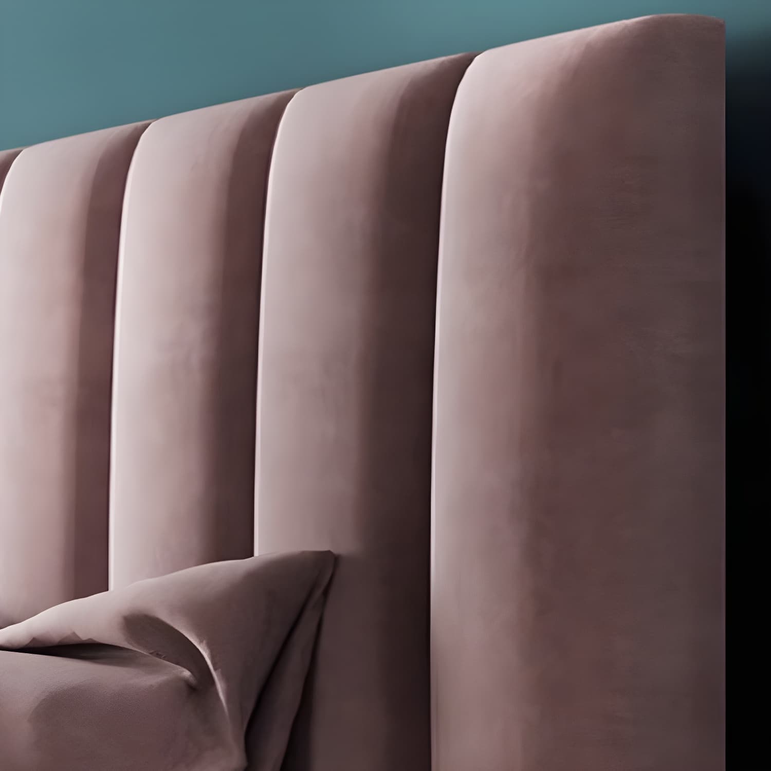 Velvet Upholstered Modern Headboard with Wood Legs in Rectangular Shape and Standard Height - image 8