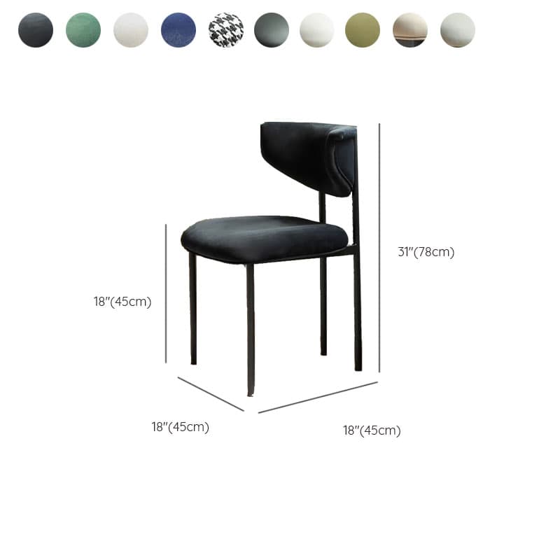 Scandinavian Side Chair with Uncovered Back, Upholstered, Ink/Gilded Metal Legs - image 23