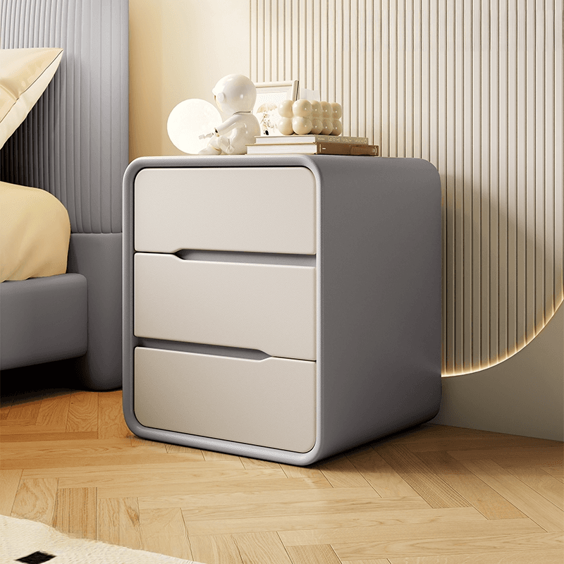 Art Deco Bedside Cabinet Nightstand Engineered Wood with 3 Drawers - image 11