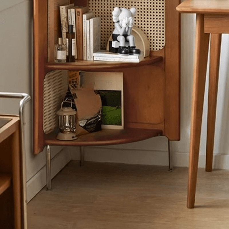 Modern Simple Style Nook Decorative Cabinet, Scratch-immune, with 5/4 Exterior Shelves, Rubberwood Countertop in Midnight Black/Sepia - image 8