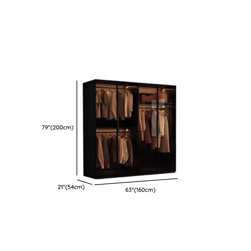Storm Gray Minimalist Laminate Cabinet Armoire with Soft Close Drawer, Soft Close Door, Interior Shelves, and Clothing Rod - image 11