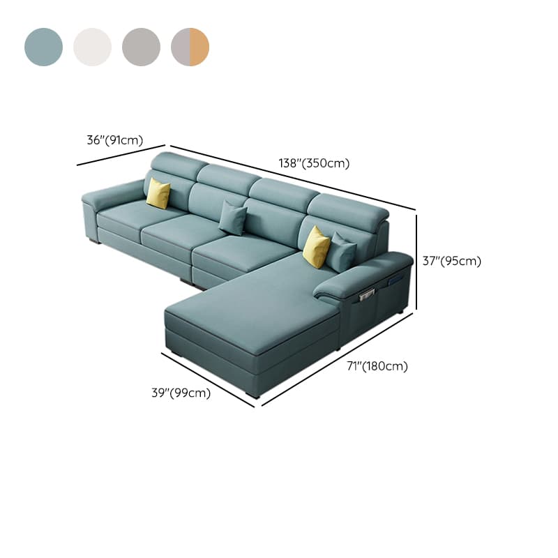 Modern L-Shape Right Hand Facing Sofa & Chaise with Concealed Support - image 18