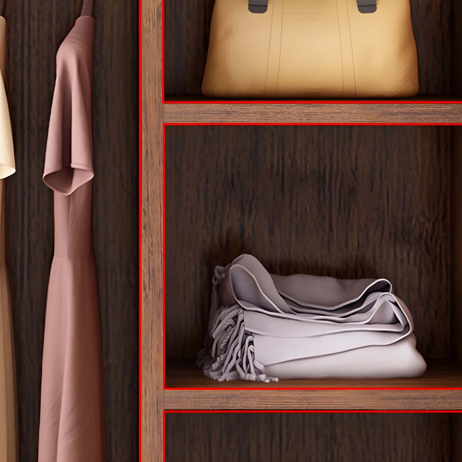 Solid Wood Frame Wardrobe Freestanding Wardrobe with Sliding Doors - image 7