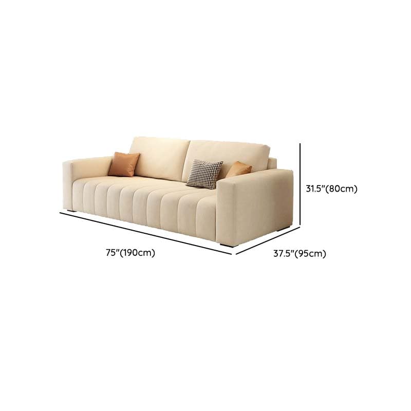 Modern Beige Sectional Sofa in Anti Cat Scratch Fabric with Square Arm - image 27