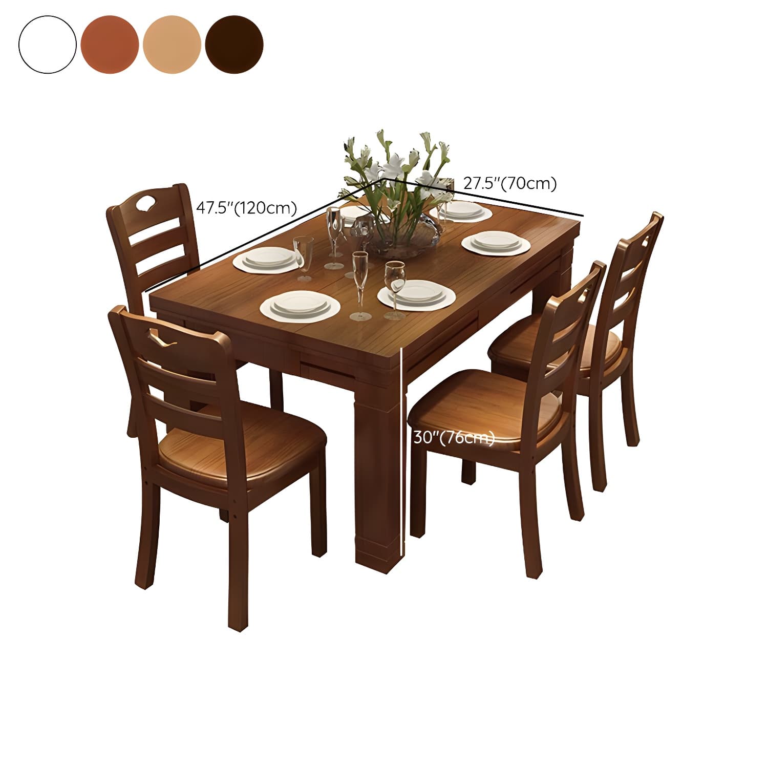7-Piece Modern Wood Dining Set with Solid Wood Features and Seating for 6 - image 13