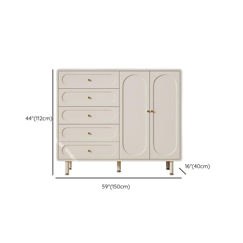 Chalk Casual Composite Wood Combo Dresser with 5/4 Drawers, Hutch, 3 Interior Shelves, Horizontal Orientation - image 12