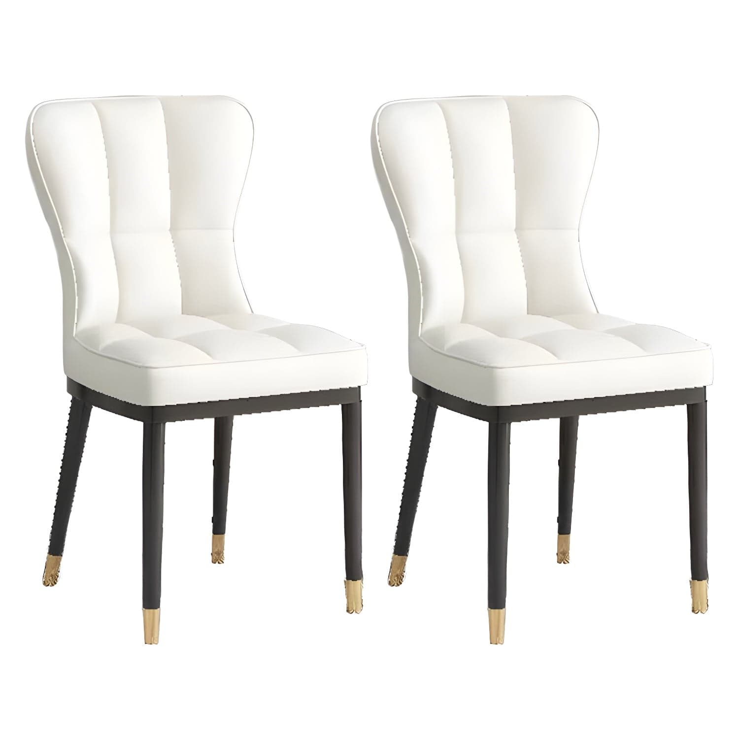 Wingback Faux Leather Side Chair with Standard Back Heights and Metal Legs in Kitchen & Dining - image 7