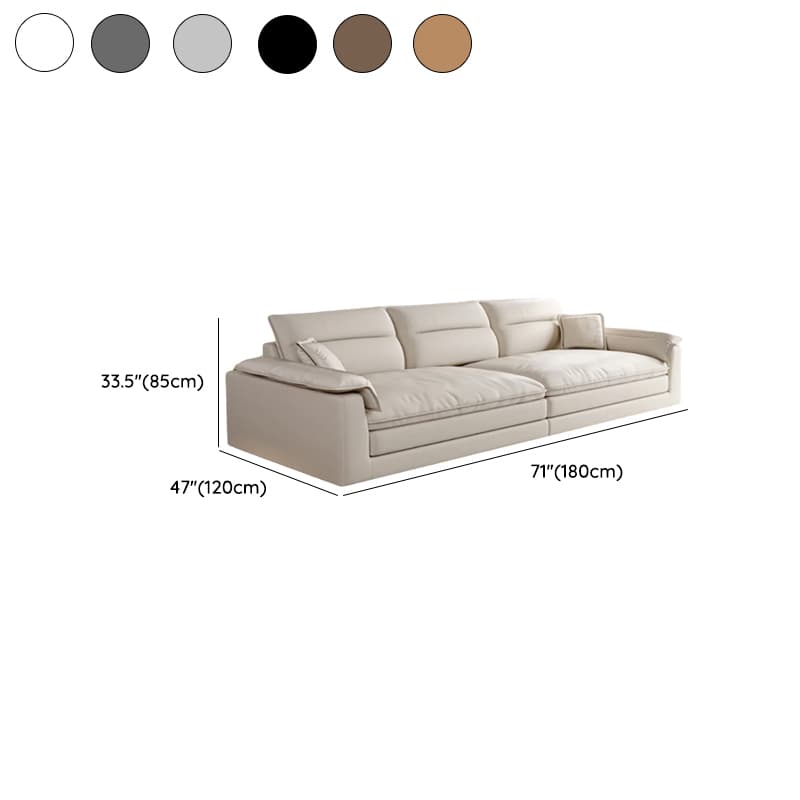 Modish Solid Color Water Resistant Standard Sofa in Light Gray/White/Light Brown with Seats 3/2-seater and 2 Pillows - image 15
