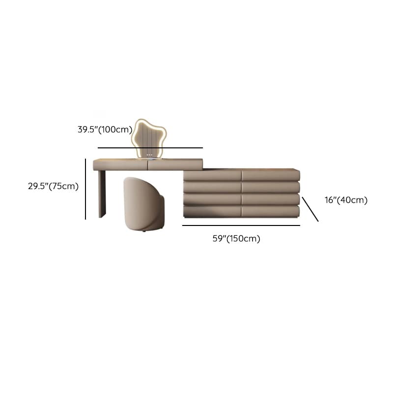 Multi-Purpose Tan Vanity Set with 10 Drawers, Lighting, Scalable, Adjustable Touch, and Adjustable Brightness - image 13