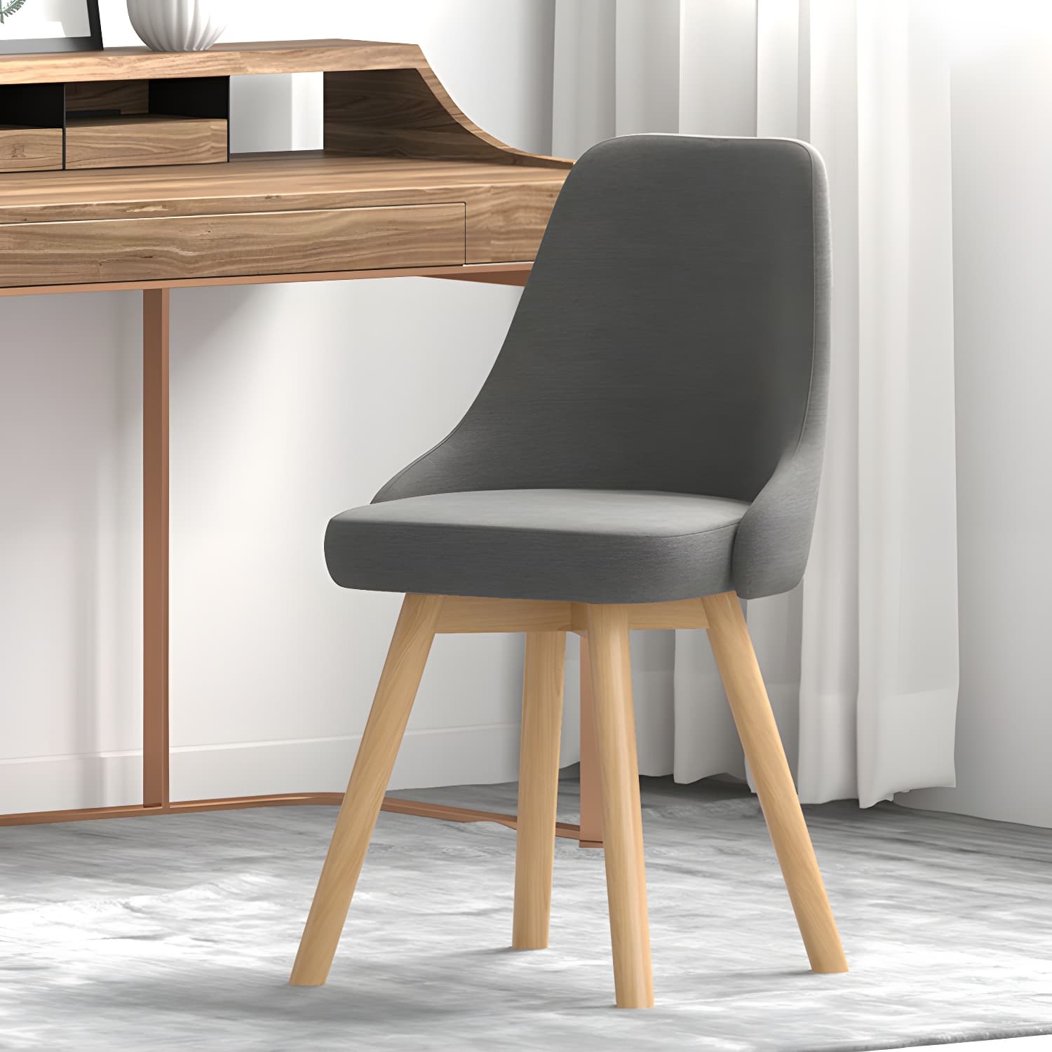 Solid Wood Dining Chair Modern Style Swivel Side Chair for Dining Room - image 14