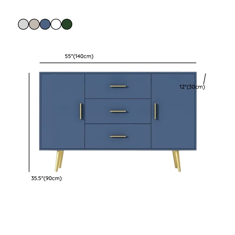 Floor Freestanding Buffet Table with Kitchen Appliance Storage for Living Room in a Glam Style - image 16