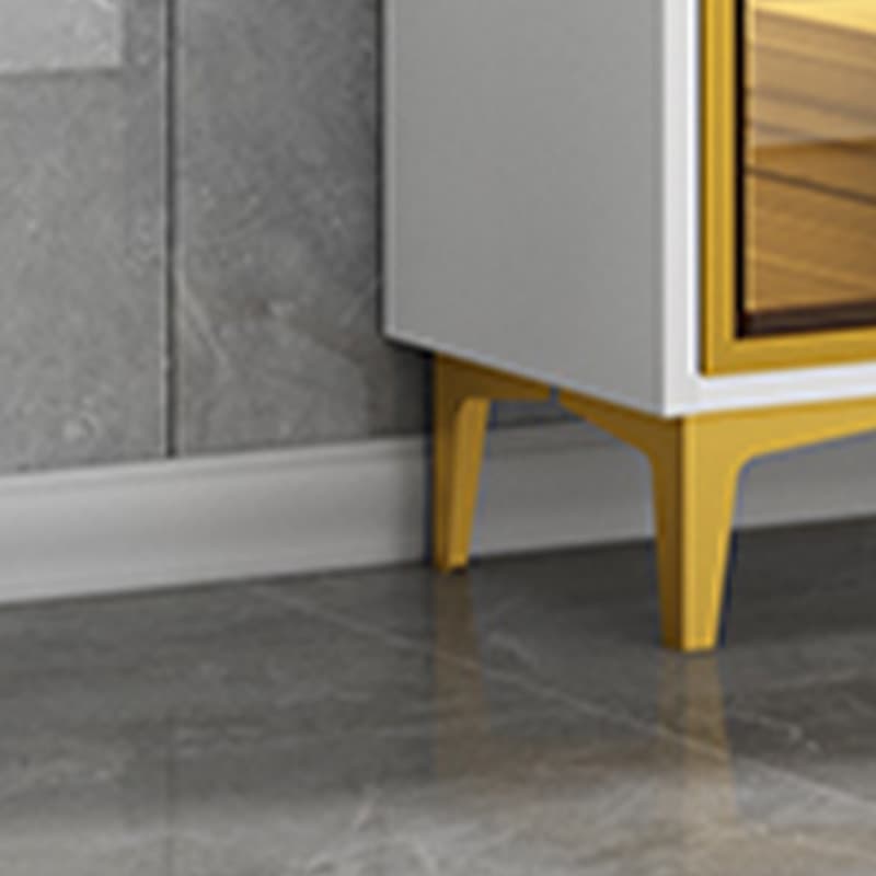 Glam Rectangle Accent Cabinet with Gold Metal Base and Glass Doors and Lighting Included - image 6