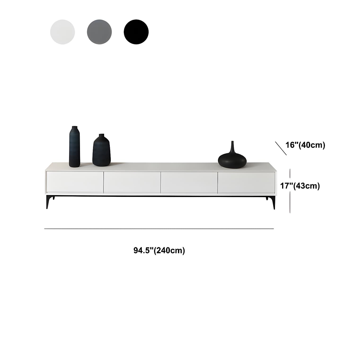 Contemporary Media Console 3/4 Drawers Media Console TV Stand - image 11