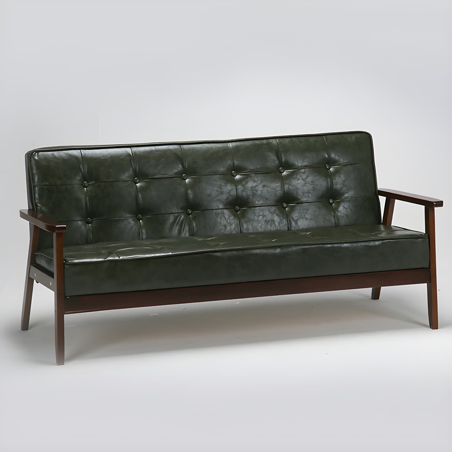 Modern Wood Frame Tufted Back Sofa with Cotton Seat Sleek and Stylish Seating - image 4
