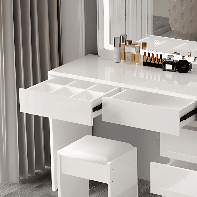Scalable Manufactured Wood Push-Pull Bedroom Floor Vanity, No Suspended - image 7