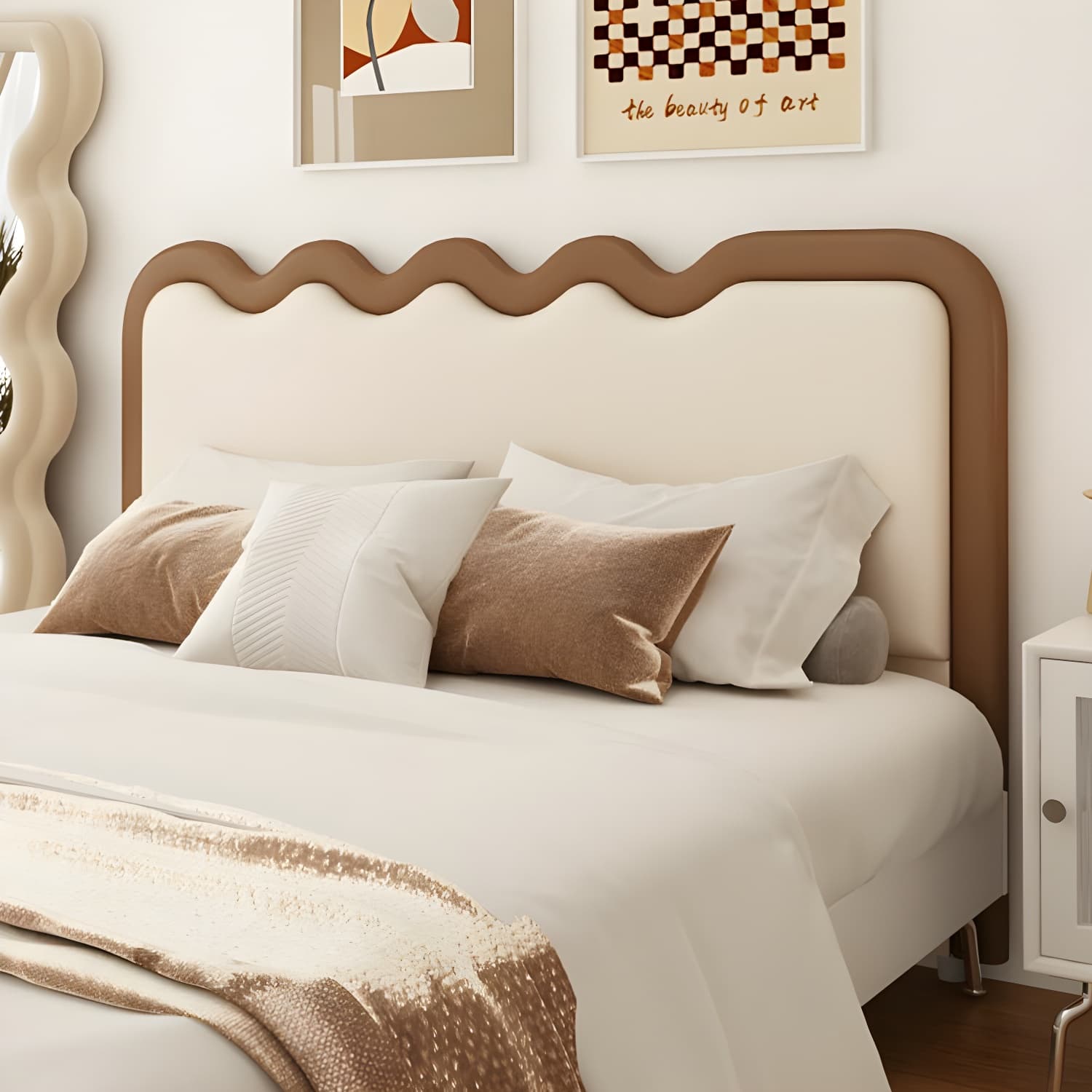 Modern Upholstered Panel Headboard with Leather Upholstery and Rectangular Shape - image 18