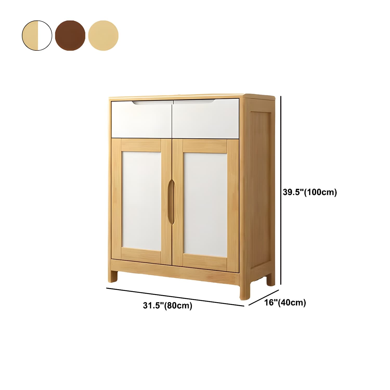 Mid-Century Cabinet with 2 Doors and 2 Drawers in Rubberwood - image 15