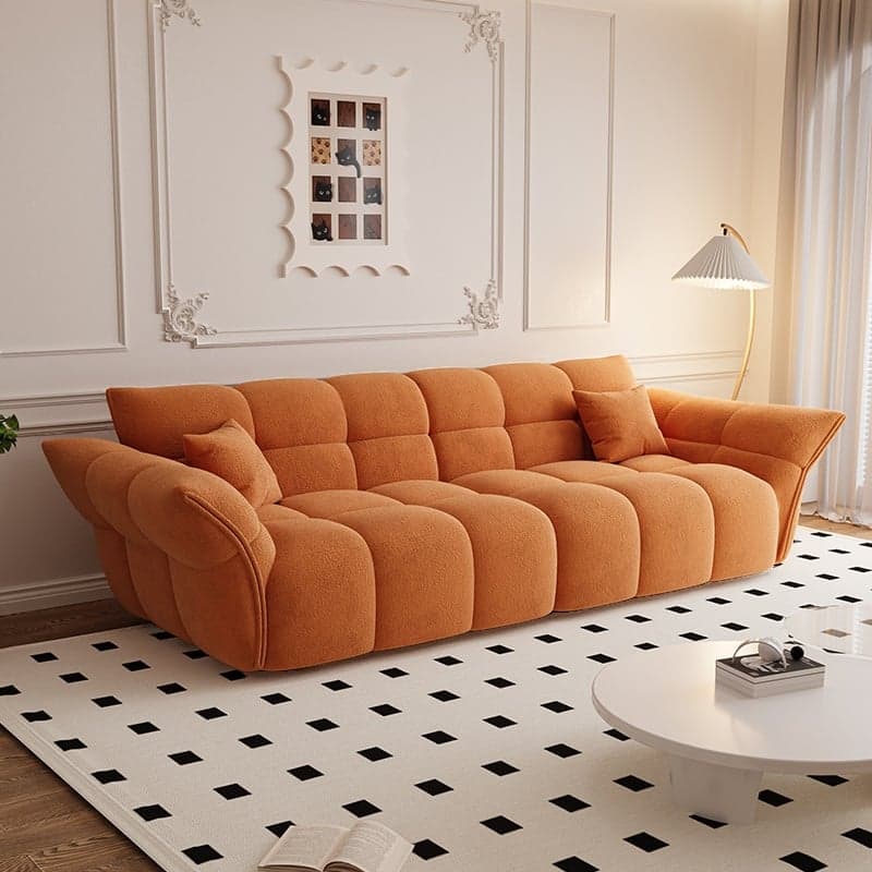 Modern Solid Color Tear Resistant Sofa Couch in Grey/Carnation/Olive Green with Seating Capacity of 5/4-seater/3-seater and 2 Pillows - image 6