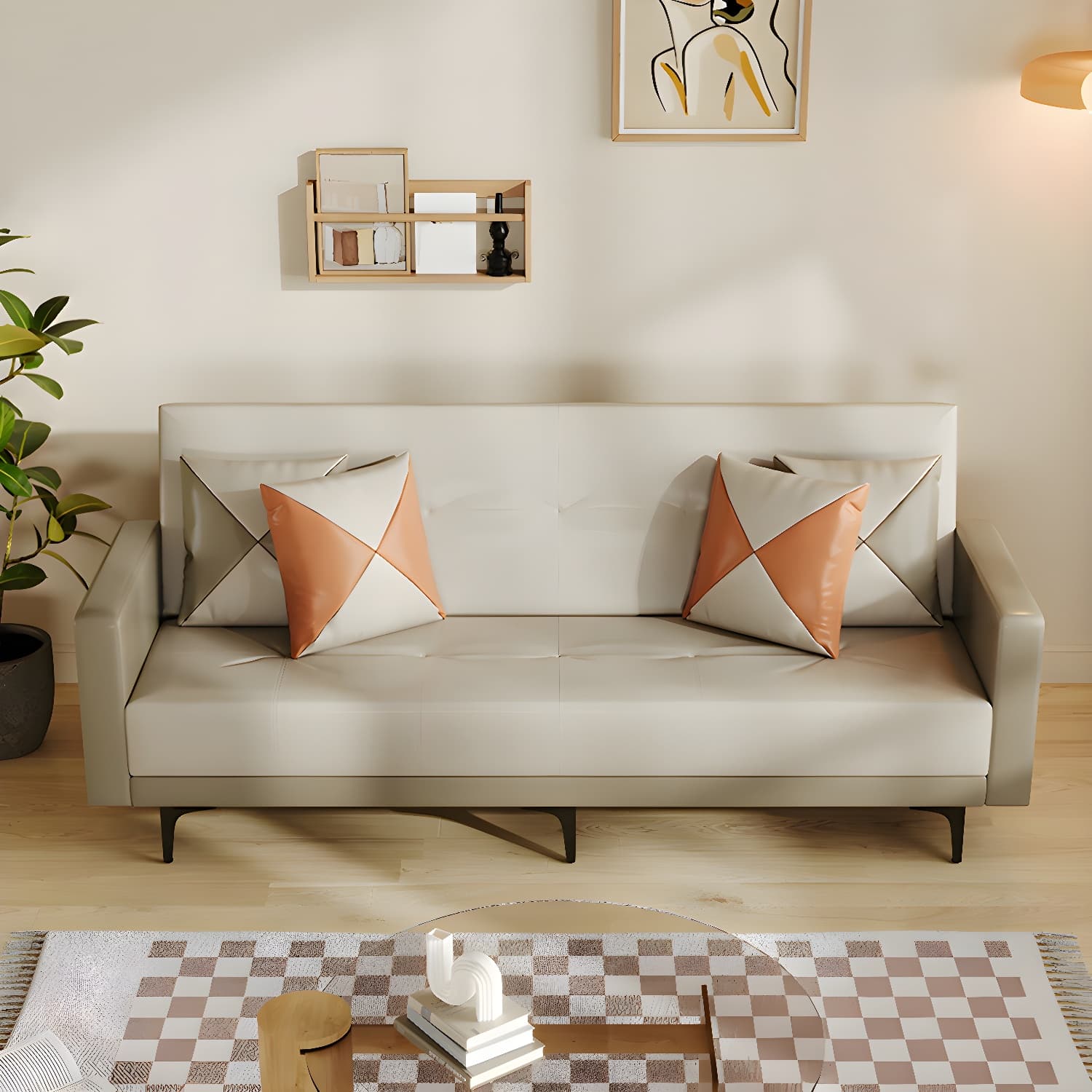 Modern Folding Double Chaise in Natural Color for Drawing Room - image 20