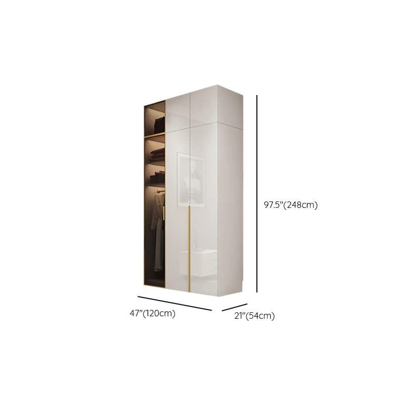 Chalk Minimalist Laminate Cabinet Armoire with Soft Close Drawer, Soft Close Door, Interior Shelves, and Clothing Rod - image 17