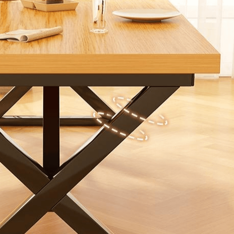 Dining Table Set in Simplistic Style with Recycled Wood X Base and Unfinished Top - image 7