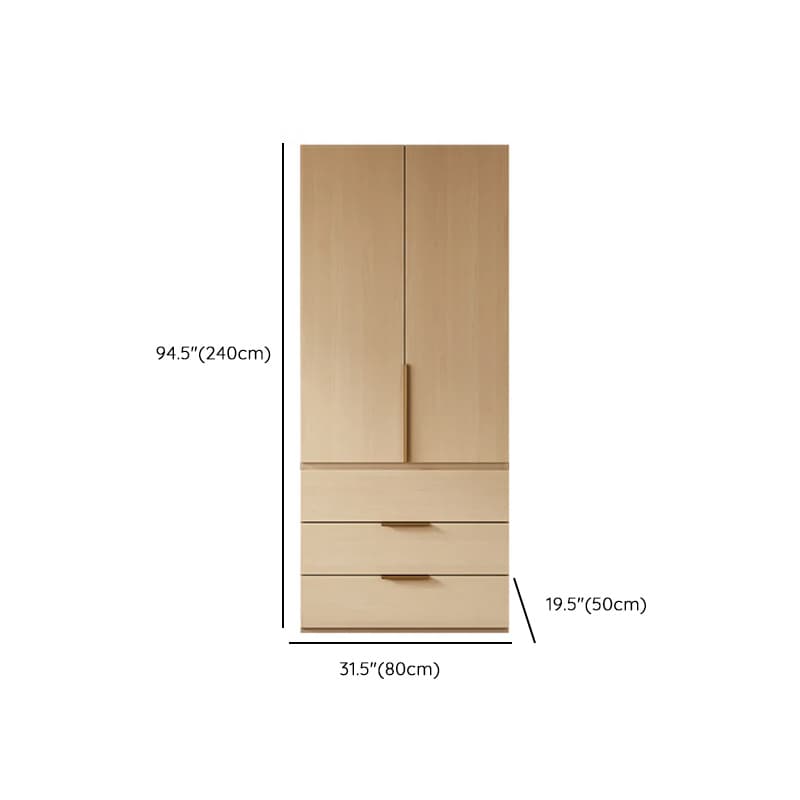 Multicolor/White/Natural Color Art Deco Composite Wood Cabinet Armoire with Hanging Rod, Interior Shelves, Soft Close Door and Soft Close Drawer - image 19