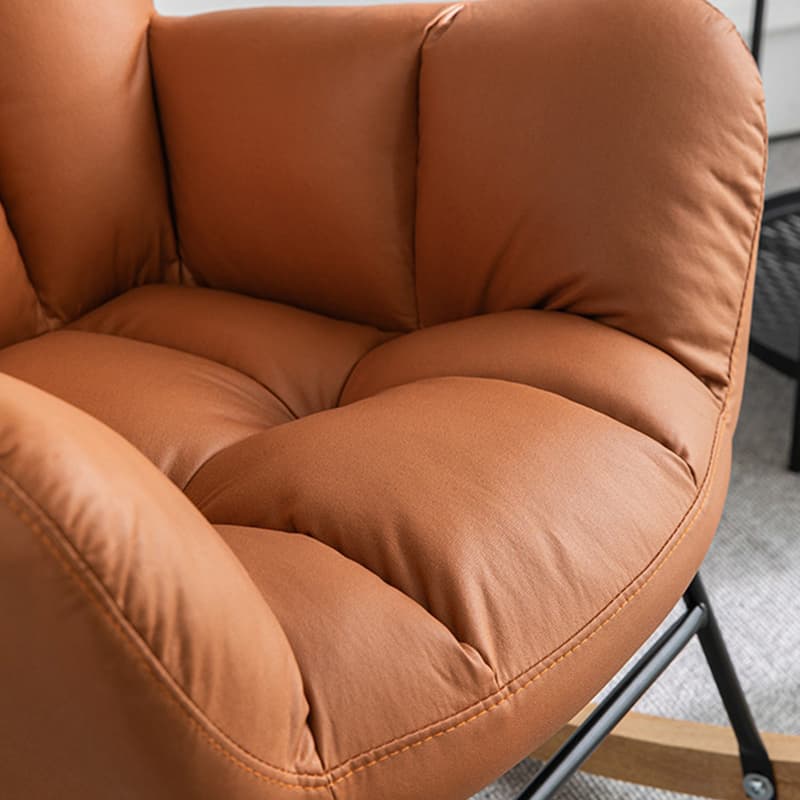 Midnight Black/Olive Green/Lemon Color Ergonomic Stationary Rocking Chair Couch with Rear & Round Arm - image 24