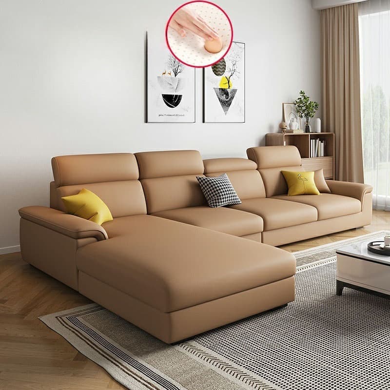 5-Seater Modish Left L-Shape Sofa Chaise with Natural Wood Frame - image 17