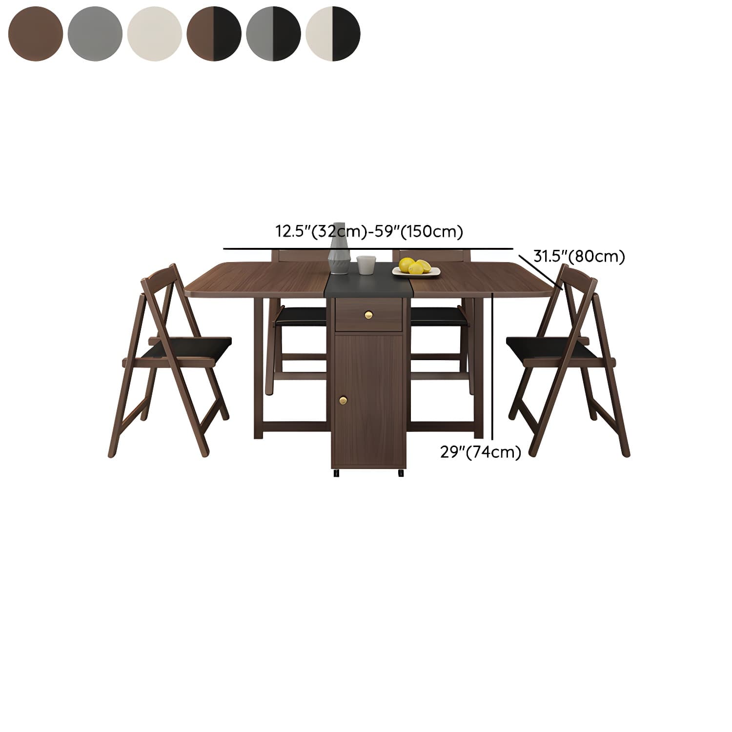 3/5/7 Pieces Modern Folding Solid Wood Multi Purpose Dining Set for Home - image 19