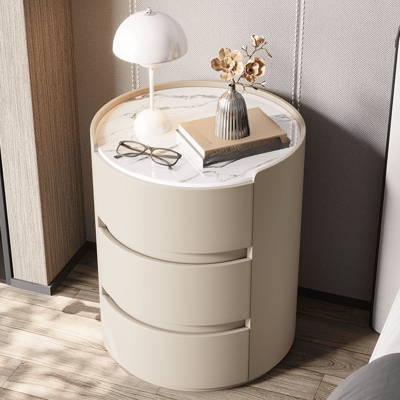 Minimalist 3-Tier Stone Countertop Drawer Storage Nightstand - image 6