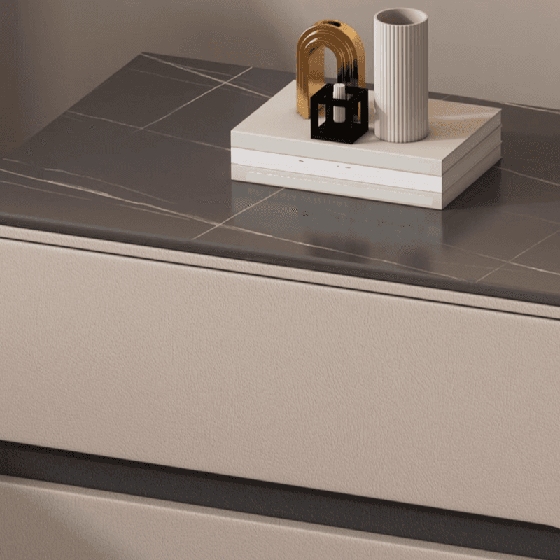 Minimalist Bedside Cabinet Nightstand with 2 Drawers and Stone Countertop - image 11