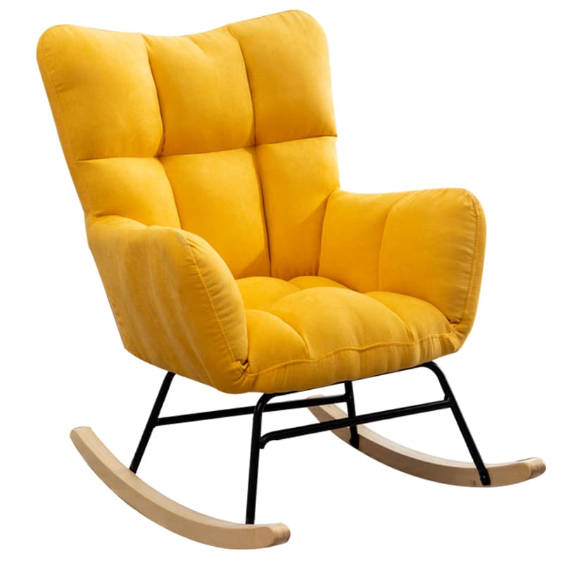 Simplistic Scratch-immune Padded Recessed Arm Ottoman Upholstered 2 Piece Set Bedroom Rocking Chair - image 11