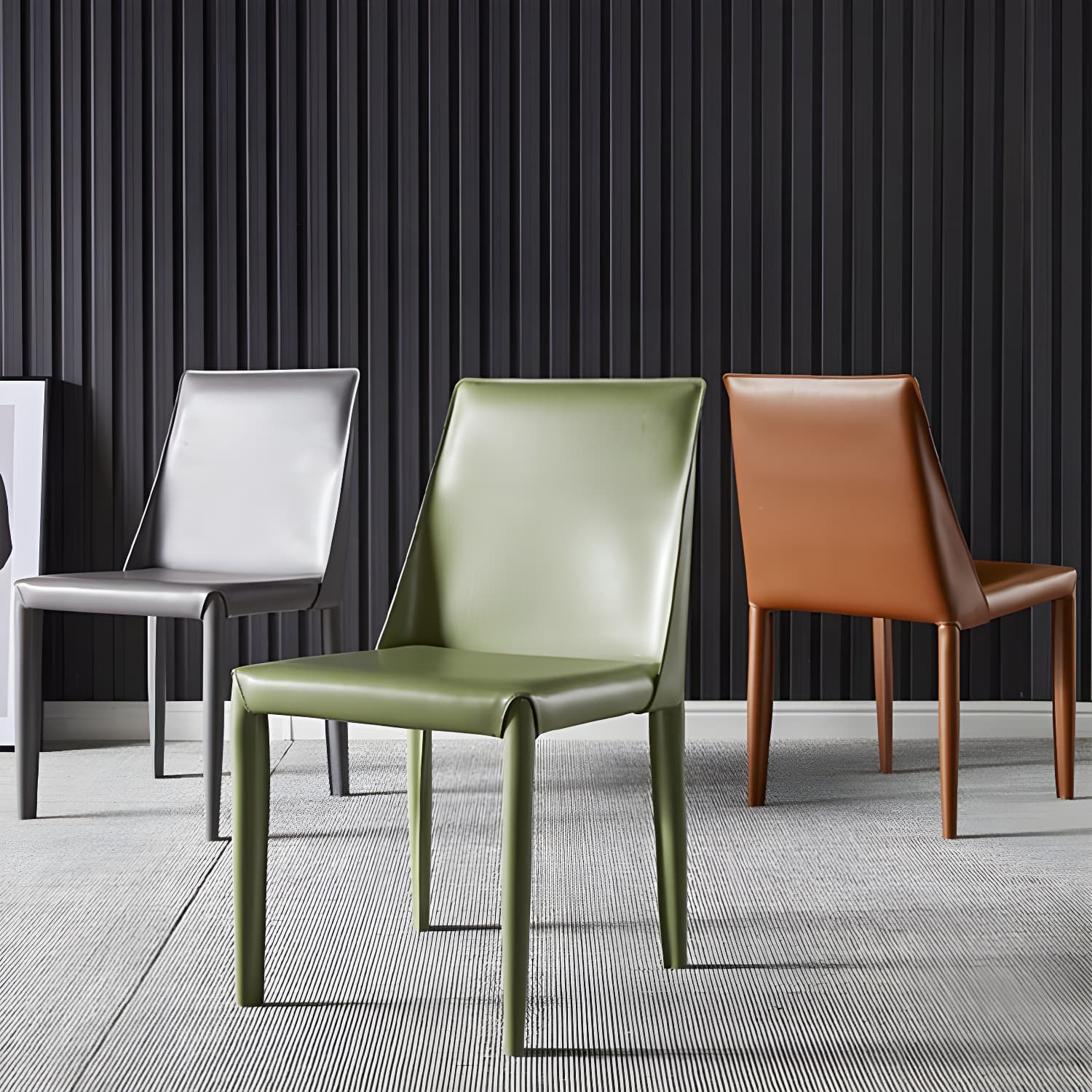 Modern Style Leather Dining Chairs Armless Solid Back Side Chairs for Kitchen - image 12